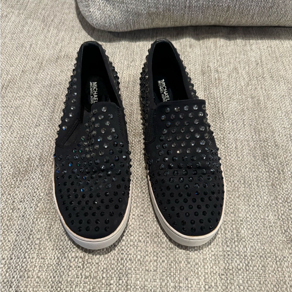 Michael Kors Black Jewel Studden Slip On Sneakers
